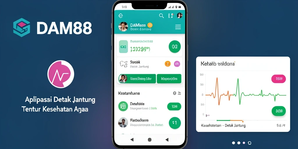 Tampilan antarmuka aplikasi DAM88 untuk detak jantung yang intuitif.