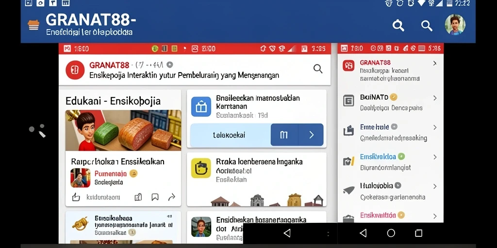 Antarmuka GRANAT88 yang menarik dan mudah digunakan untuk edukasi.