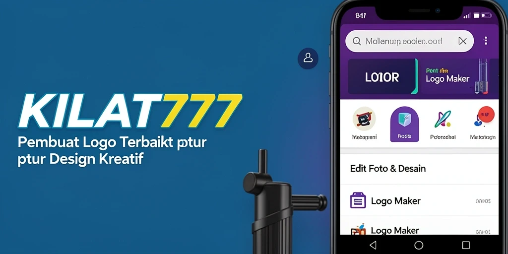 Tampilan antarmuka KILAT777 menunjukkan fitur Logo Maker yang menarik.
