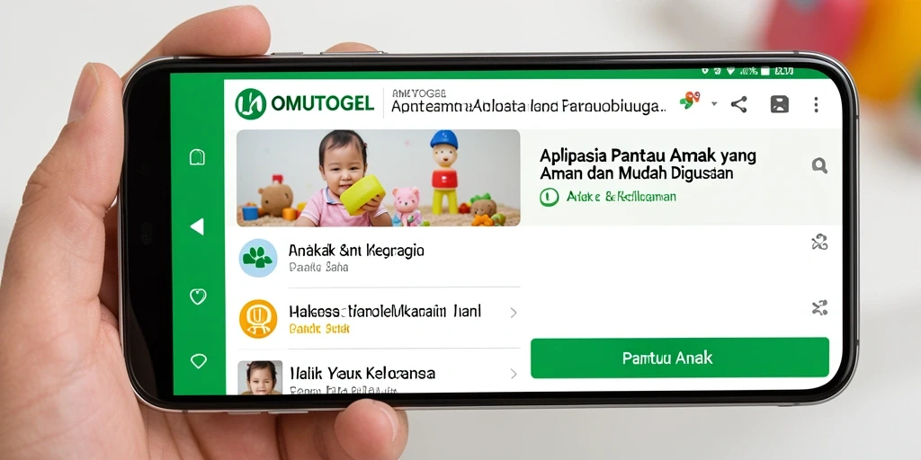 Screenshot aplikasi OMUTOGEL menampilkan fitur Pantau Anak yang intuitif.