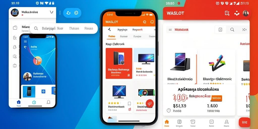 Tampilan antarmuka aplikasi WASLOT untuk belanja elektronik.